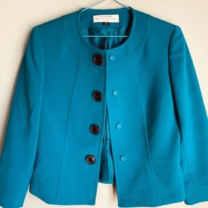 Tahari ASL Women’s Jacket Teal 3/4 Sleeves size Petite 2P